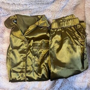 Taylor Swift Gold Satin Pajama Set